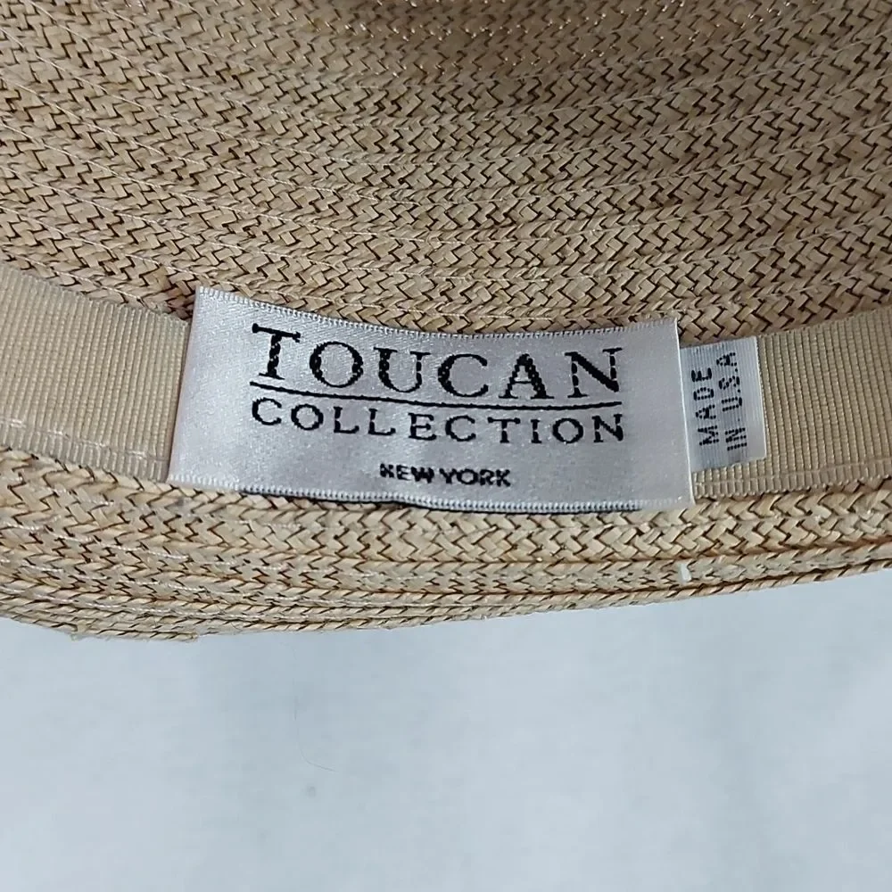 Toucan Collection New Yorks Straw silk Flowers Hat Made In Usa 23